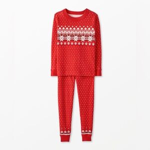 Hanna Andersson Ribbon Red Fairisle Pajama Set Kids Size 5